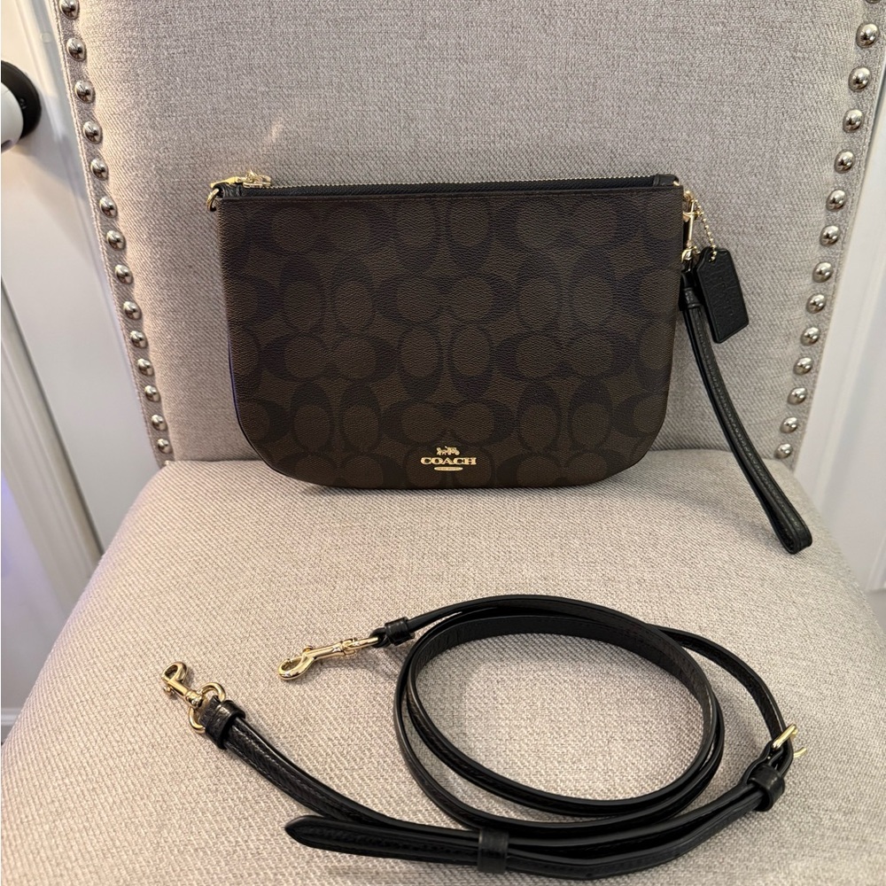 Coach Lyla Signature Canvas Wristlet/Crossbody with Detachable Strap